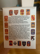 Load image into Gallery viewer, OOzlefinch 3.75” hand blown glass Christmas ornament Air Defense Artillery Hawk, THAAD, Nike Hercules, CRAM, PATRIOT