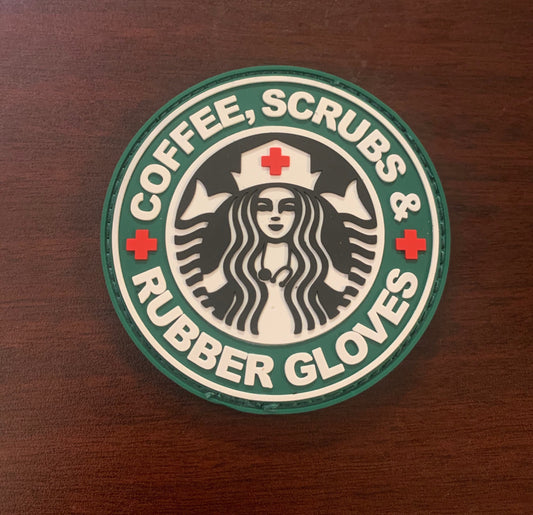 Coffee, Scrubs & Rubber Gloves Patch Healthcare Professionals