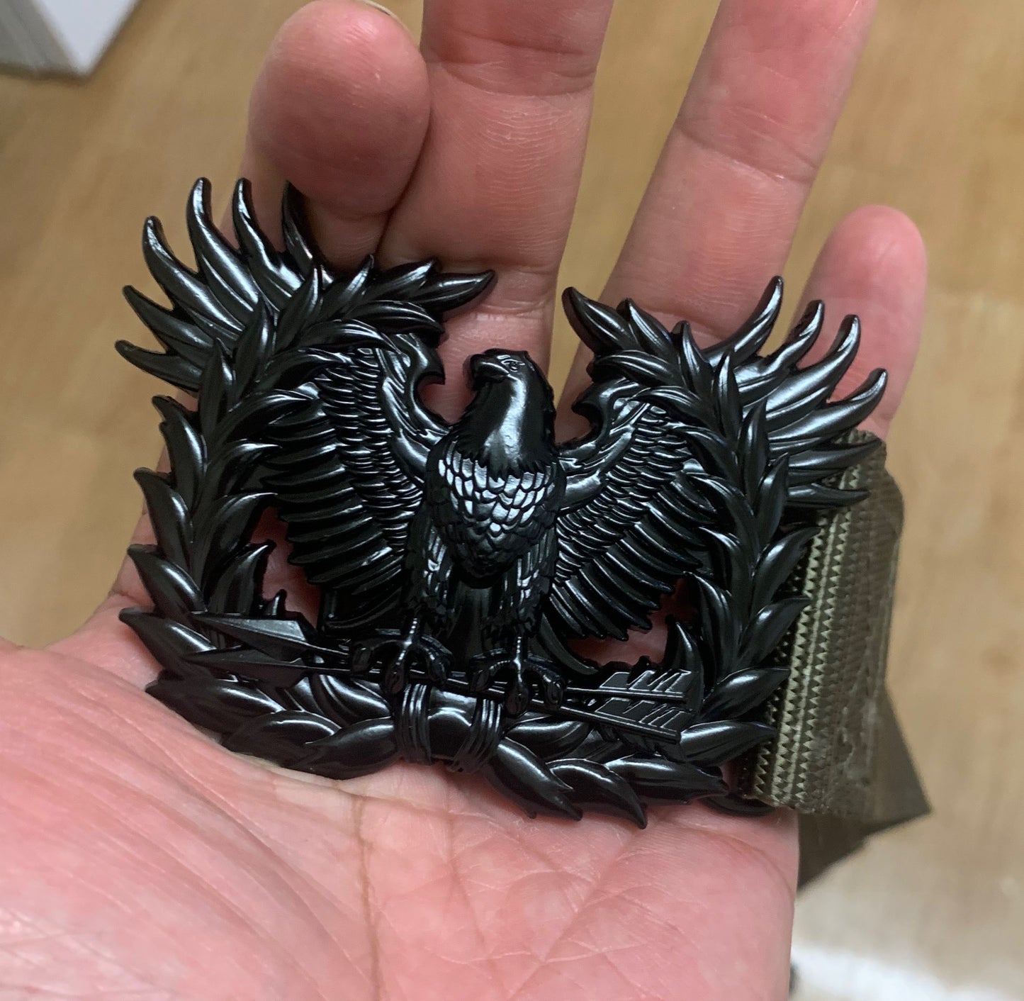 Warrant Officer Eagle Rising Belt Buckle with or without Nylon Rigger belt