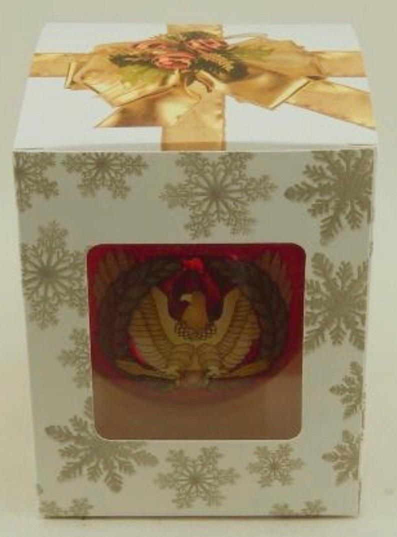 Warrant Officer Eagle Rising 3.75" Hand Blown Glass Christmas Ornament