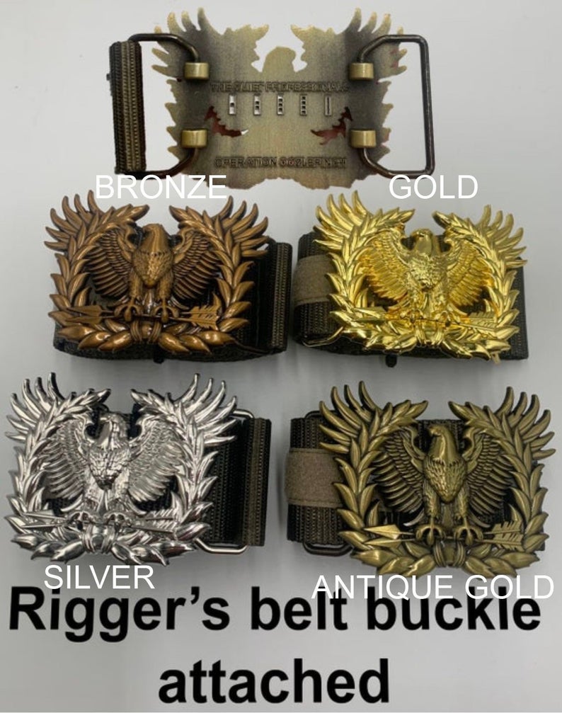 Warrant Officer Eagle Rising Belt Buckle with or without Nylon Rigger belt