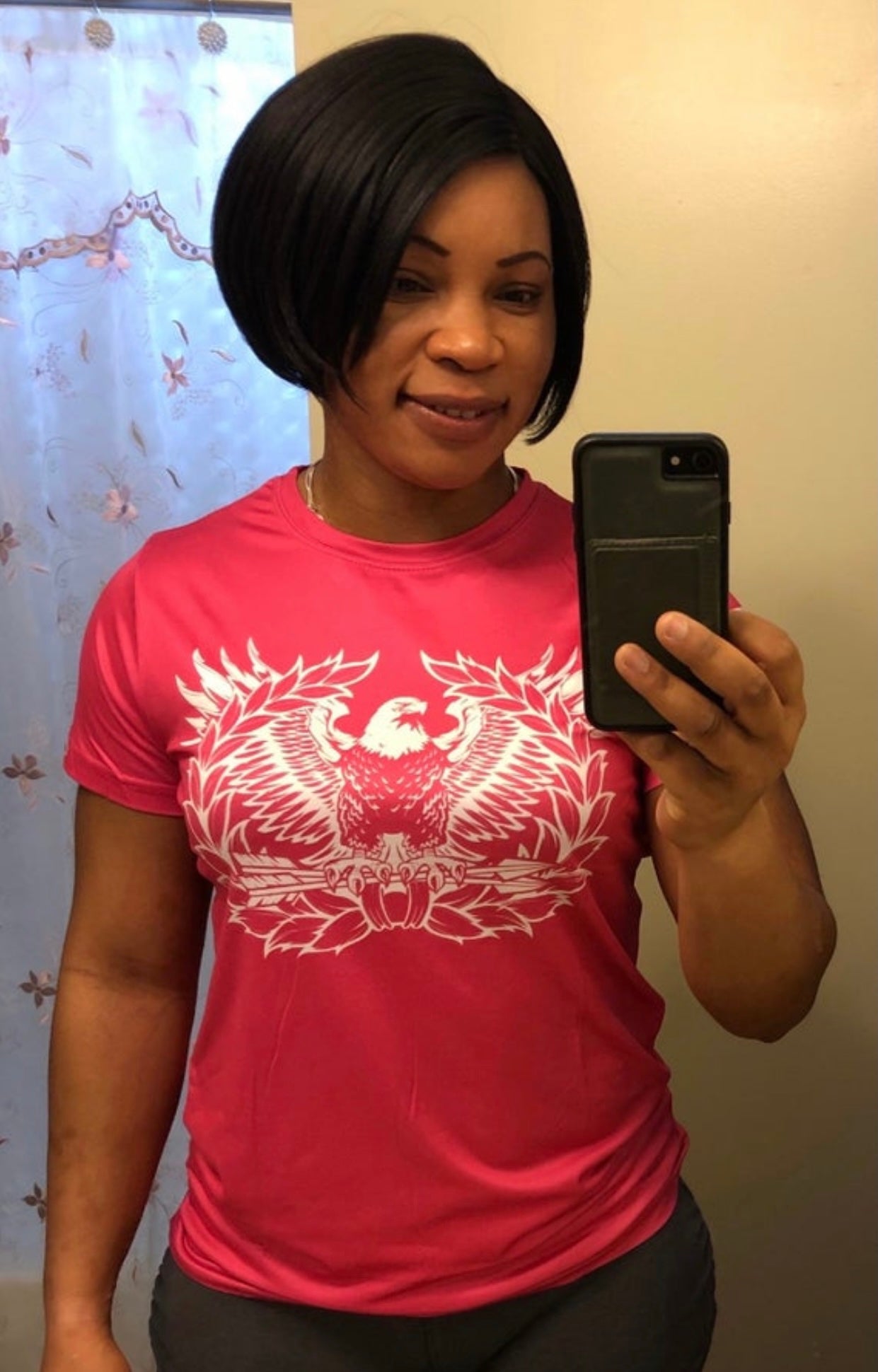 Suicide Prevention Awareness/Breast Cancer Awareness Warrant Officer Eagle Rising Chief Fit Wicking T-shirt